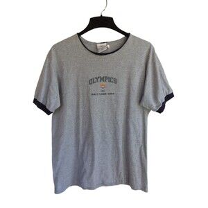 Salt Lake 2002 Event Olympics Shirt Men's Large Gray Blue T-Shirt